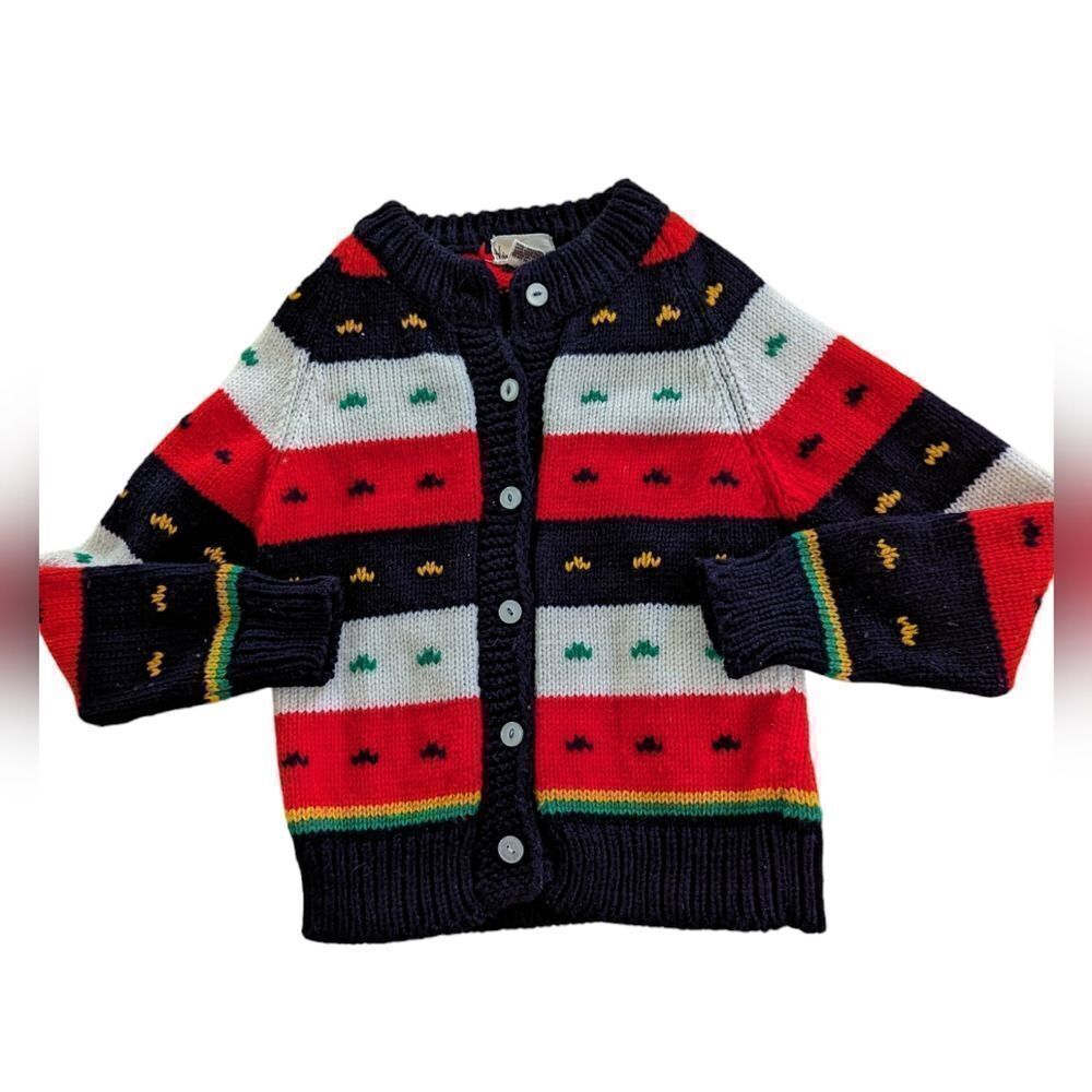 Nieman Marcus vintage striped‎ cardigan knit youth sweater